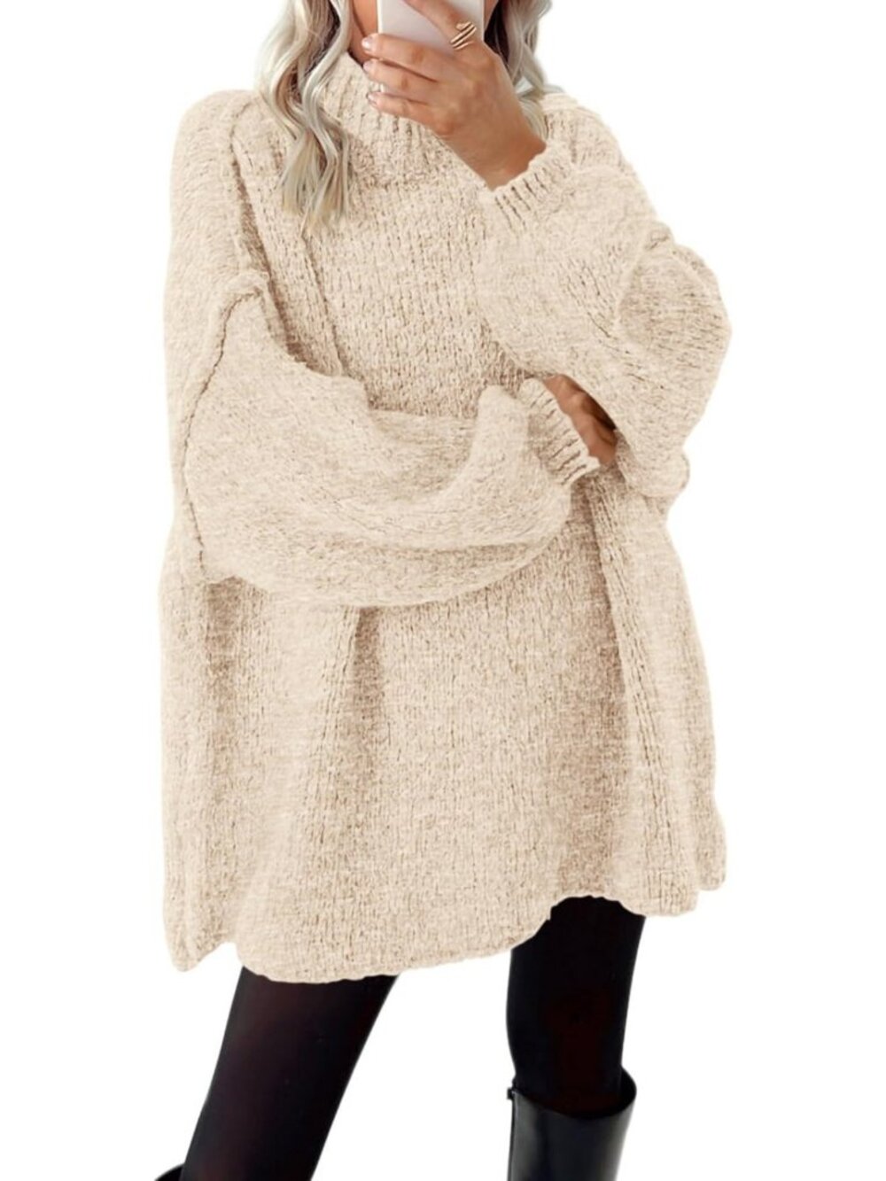 Trendy Oversized Mock Neck Cable Knit Sweater for Women - Fall Fashion 2026